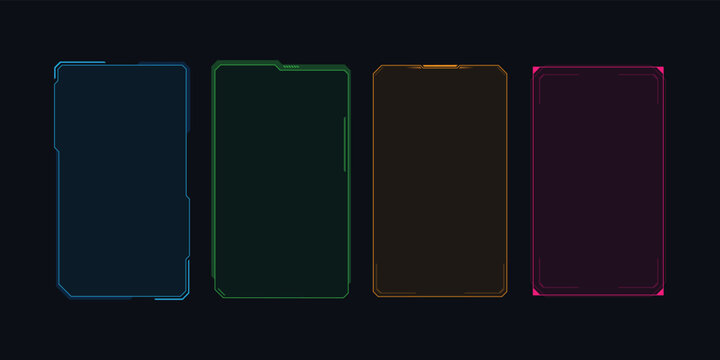 Hud frames futuristic text box border frame scifi digital screen hologram panel vector