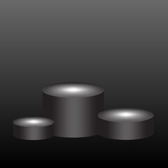 gray podium shine. Round stage showcase. Vector illustration. stock image. 
