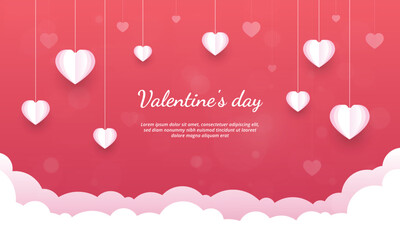Realistic valentines day background - obrazy, fototapety, plakaty