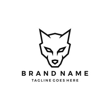 Wolf head logo design icon template vector illustration