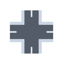 top view road elements vector for creating a route on the navigation map