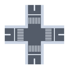 top view road elements vector for creating a route on the navigation map