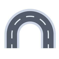 top view road elements vector for creating a route on the navigation map