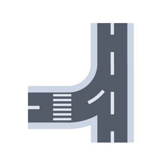 top view road elements vector for creating a route on the navigation map