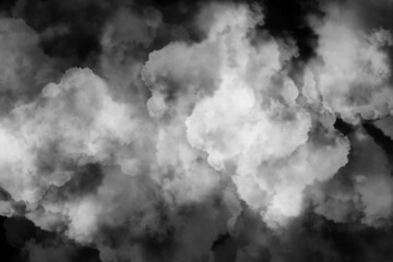 White Cloud Texture with Black sky Background
