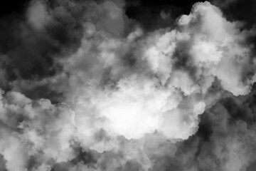 White Cloud Texture with Black sky Background
