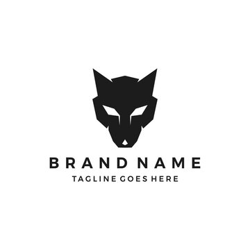 Simple Wolf Head logo design icon template vector illustration