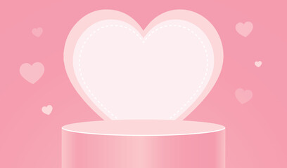 Valentines day podium stand background