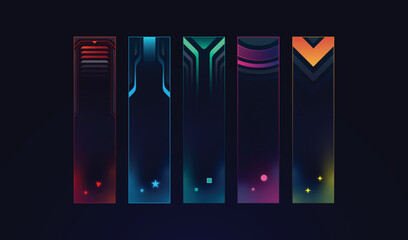 Hud game element futuristic tech screen template with text © Vuang