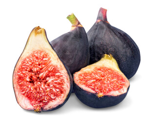 Tasty figs fruits isolated on white background