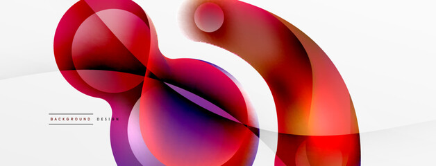 Fluid abstract background. Liquid color gradients composition. Round shapes and circle flowing design for wallpaper, banner, background or landing