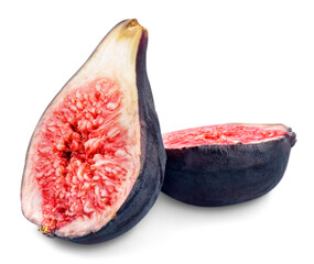 Single fig fruit isolated on white background