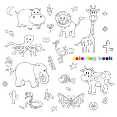 Coloring paper set of animal for kids
