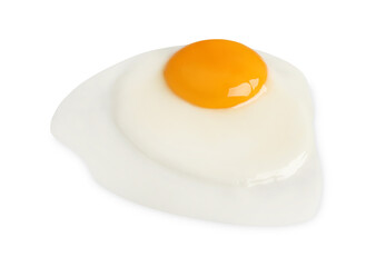 Tasty fried chicken egg isolated on white