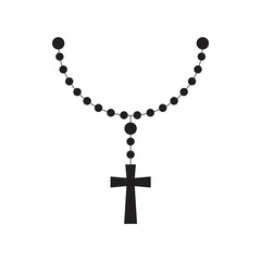 Holy rosary beads icon design. isolated on white background. vector illustration