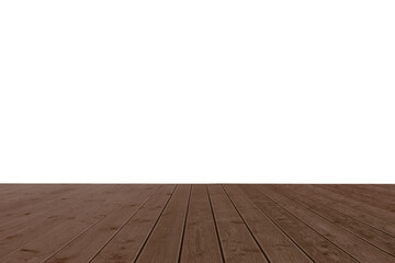 Empty wooden surface isolated on white. Mockup for design
