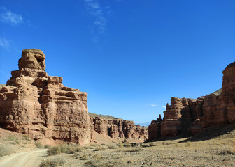 Beautiful view of Charyn canyon in Almaty, Kazakhstan