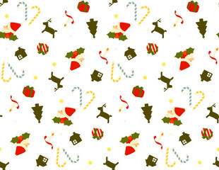 クリスマスのイラストパターン背景透過