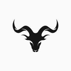 goat skull logo design icon vector illustration