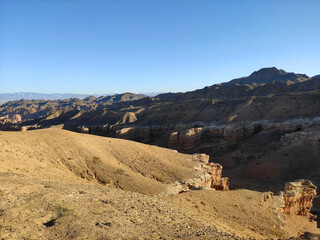 Beautiful view of Charyn canyon in Almaty, Kazakhstan