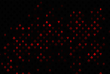 Dark red vector cover with symbols of gamble.