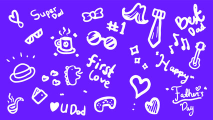 father's day cute hand drawn doodle