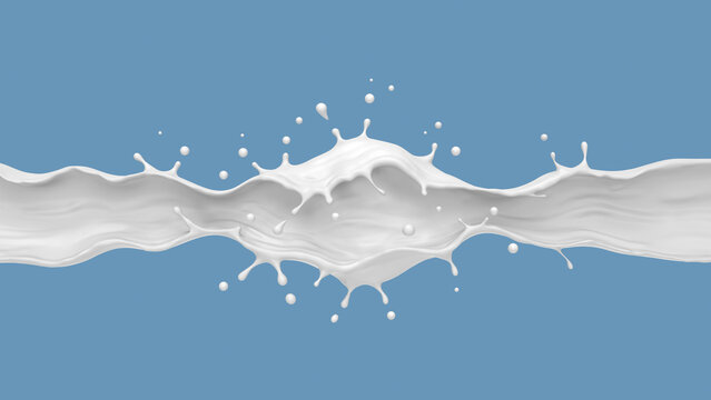 Milk splash or  yogurt splash isolated on background include clipping path, 3d rendering