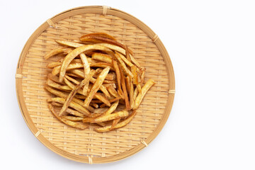 Obraz premium Crispy banana sticks. Fruit snack