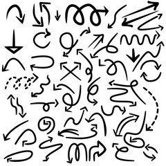 assorted collection of black hand drawn decorative arrows 