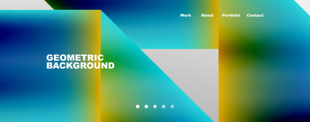 Fototapeta premium Trendy minimal geometric composition abstract background. Triangle fluid bright colors backdrop. Vector Illustration For Wallpaper, Banner, Background, Card, Book Illustration, landing page