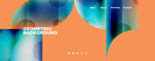 Obraz premium Circle, round elements and lines geometric abstract background. Vector Illustration For Wallpaper, Banner, Background, Card, Book Illustration, landing page