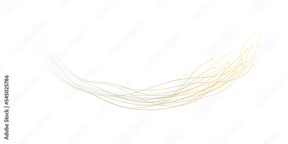 Aufkleber Abstract circles lines wavy swirl in round frame gold gradient isolated on transparent background space for text design elements in luxury modern style.