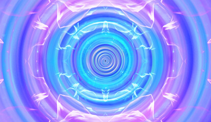 Neon radial spiral advance tunnel effect meta-cosmic tech sense background