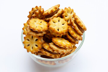 Pineapple Biscuits isolated on white background.