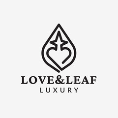 Love and Leaf Logo Template Design