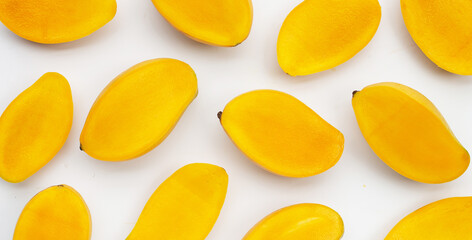 Tropical fruit, Mango on white