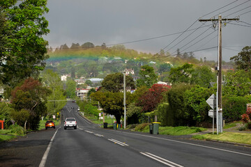 Fototapeta na wymiar Rainbow in australian street