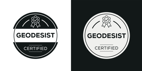 Fototapeta na wymiar Creative (Geodesist) Certified badge, vector illustration.