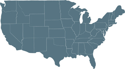 Naklejka na ściany i meble United States of America political map freehand drawing