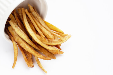Crispy banana sticks. Fruit snack