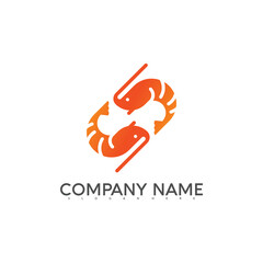 Shrimp logo vector illustration design. very suitable for restaurant logos, brand, seafood, etc.