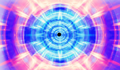 Neon radial spiral advance tunnel effect meta-cosmic tech sense background