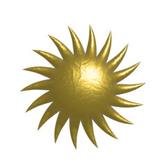 gold sun 3d puff decoration