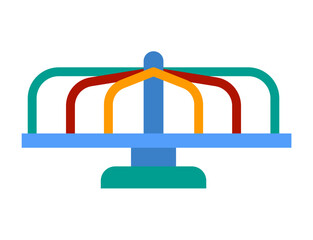 Merry go round flat icon vector image.