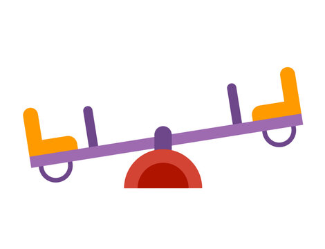 Playground seesaw flat icon vector image.