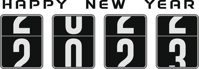 Happy New Year 2023 New year Digit Counting Vector Illustration