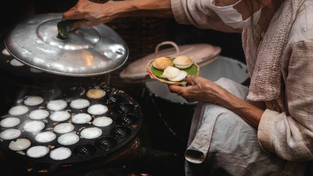 Thai tradition dessert cusine with boild coconut milk