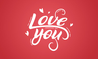 Love you word hand drawn lettering