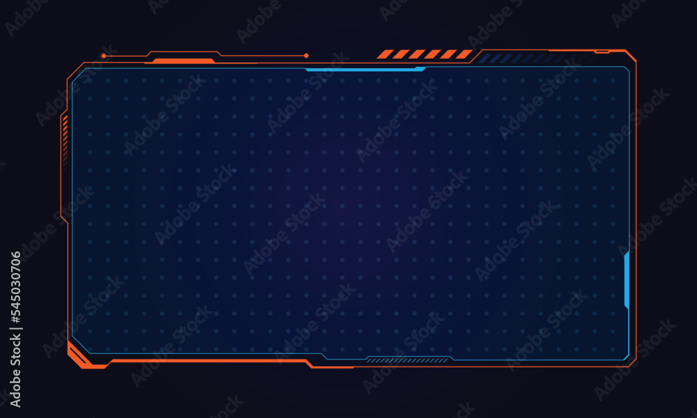 Wall mural abstract futuristic background of glowing technology sci fi frame hud ui