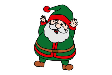 Chubby Santa Claus Cartoon Character Vector